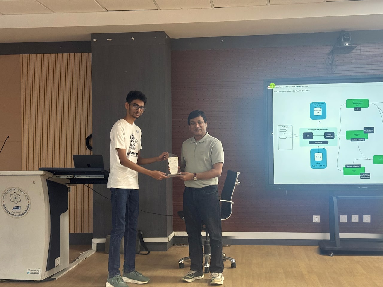 Kunal Prasad receiving a memento after a guest lecture at IIT Patna