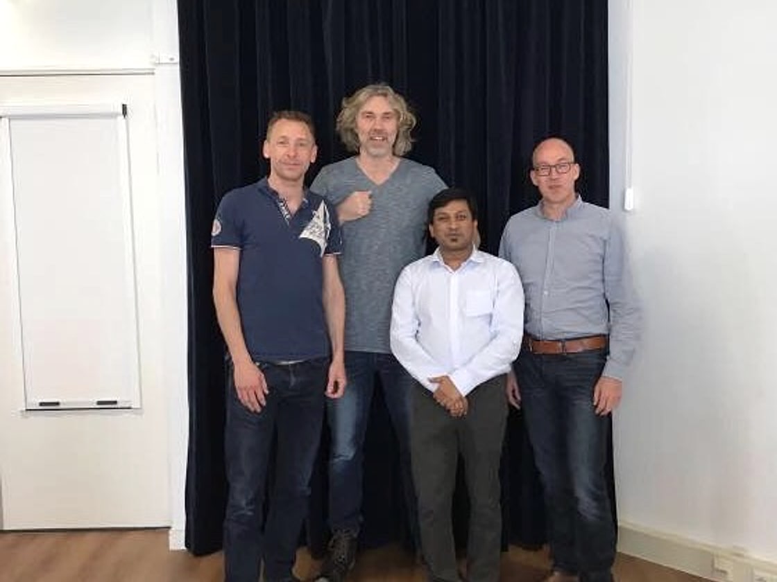 Kunal Prasad with the Nova One co-founding team in the Netherlands